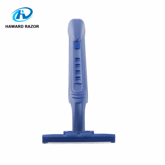 Rasoio da barba a 2 lame con manico lungo in plastica per uomo Rasoio usa e getta a doppia lama
