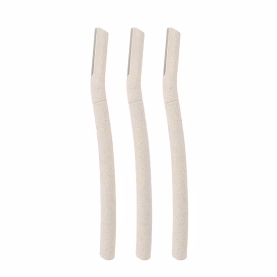 Nuovo pacchetto di imballaggio da 12 pezzi Vendita calda su Amazon Strumento per il trucco del trimmer per sopracciglia in paglia di grano Dermaplaning Rasoio per sopracciglia