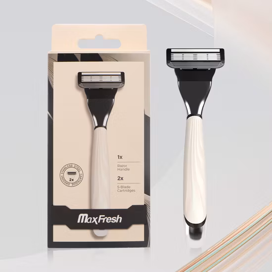 Rasoio da barba da uomo con sistema di rasoio da barba a cinque lame in metallo